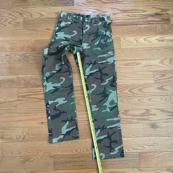 RVCA Boys Camo STRETCH Straight Fit Pants Weekend Fit Pants Boys 27 Green Casual - Picture 8 of 10